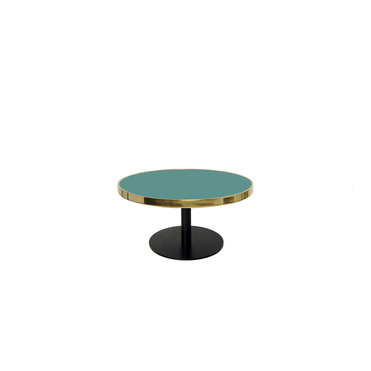 Table Basse Émaillé Rond Bleu Turquoise